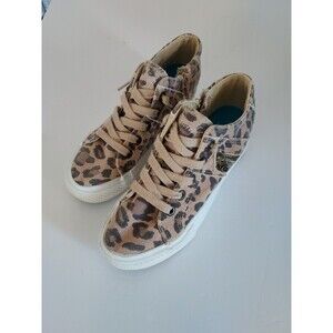 Leopard Print High-Top Sneakers